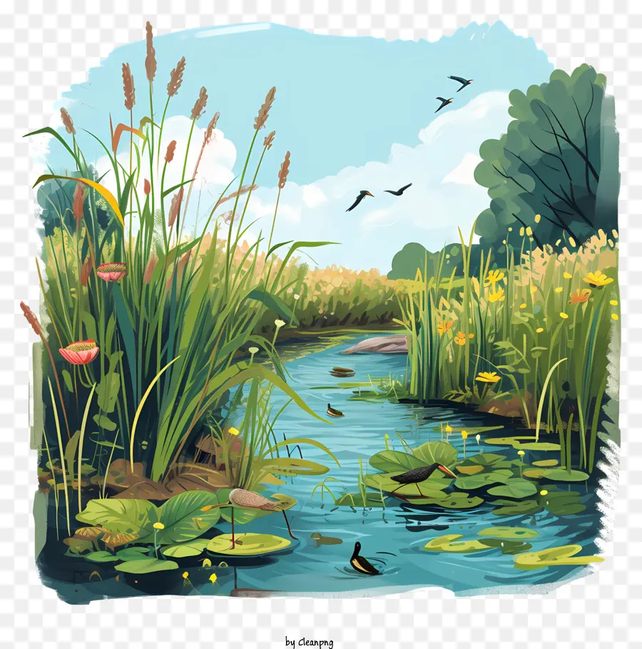 world wetlands day natural setting peaceful scene tranquil water clear river