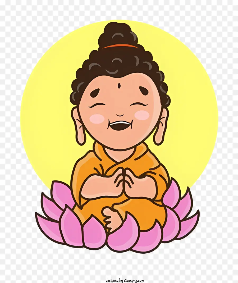 bodhi Tag - Lächelnder Buddha in Lotusposition, die Erleuchtung darstellt
