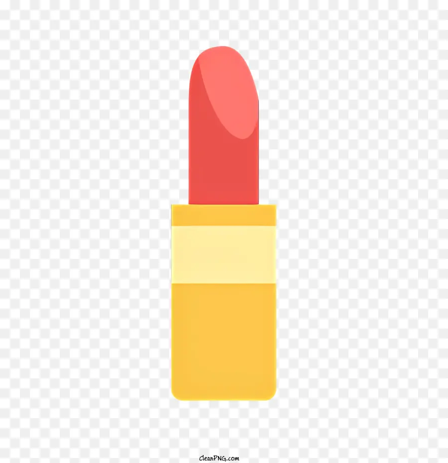 Icon Red Lipstick Cosmetic Product Marketing Campaign Annuncio - Rossetto rosso con tubo giallo e cappuccio dorato, commercializzato per la bellezza e il fascino