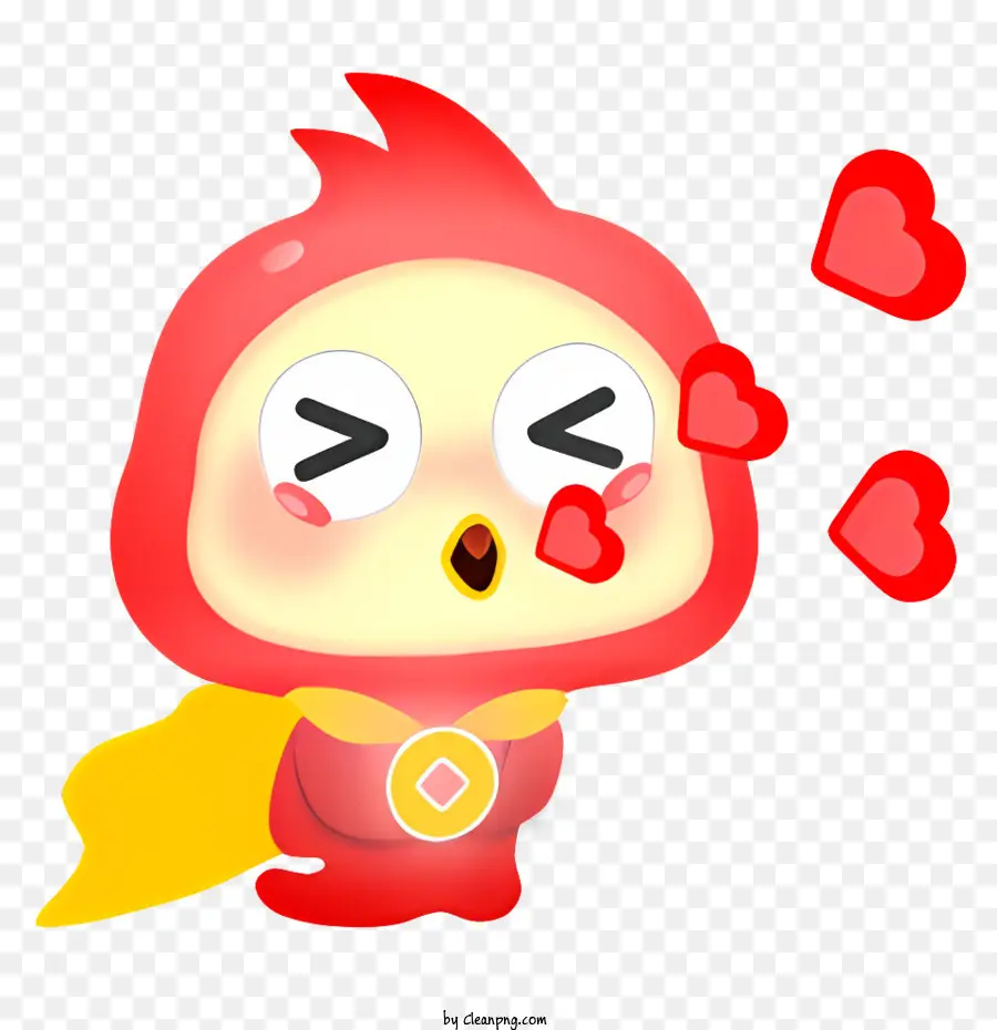 Icon Cartoon Charakter Red Wings Cape Maske - Cartooncharakter mit Flügeln und Umhang Lachen