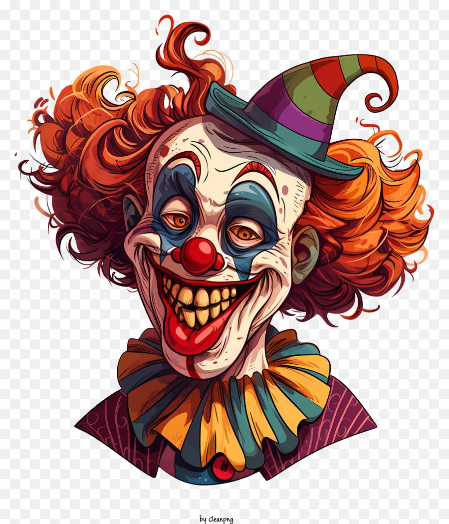 Karneval - Clown mit rotem Haar tragen farbenfrohes Outfit