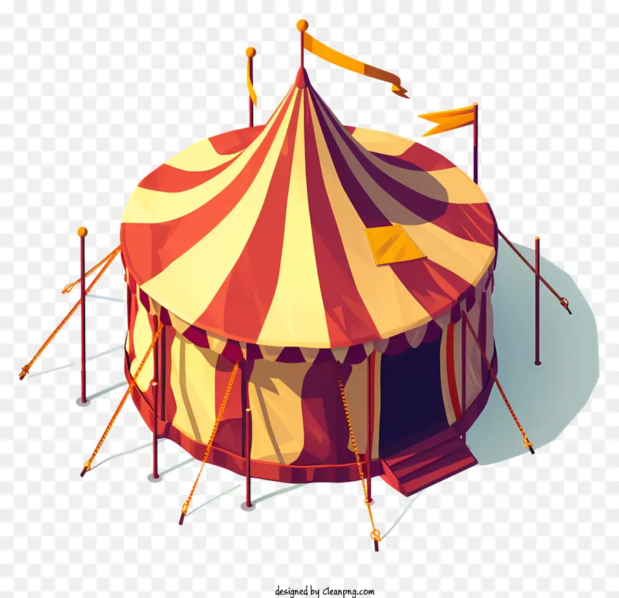 tenda da circo - Vista superiore della tenda da circo con lati a strisce