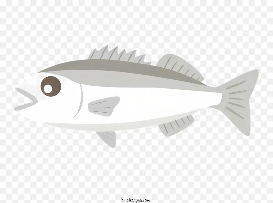 Icon Fish Zähne Augen scharfe Zähne - Kleine weiße Fische mit scharfen Zähnen und großen Augen schwimmen in einem dunklen Hintergrund