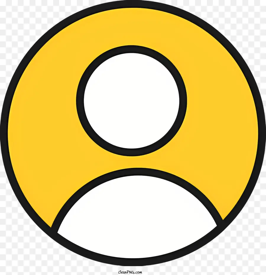 gelber Kreis - Gelbe kreisförmige Form mit weißem Gesicht, links geneigt