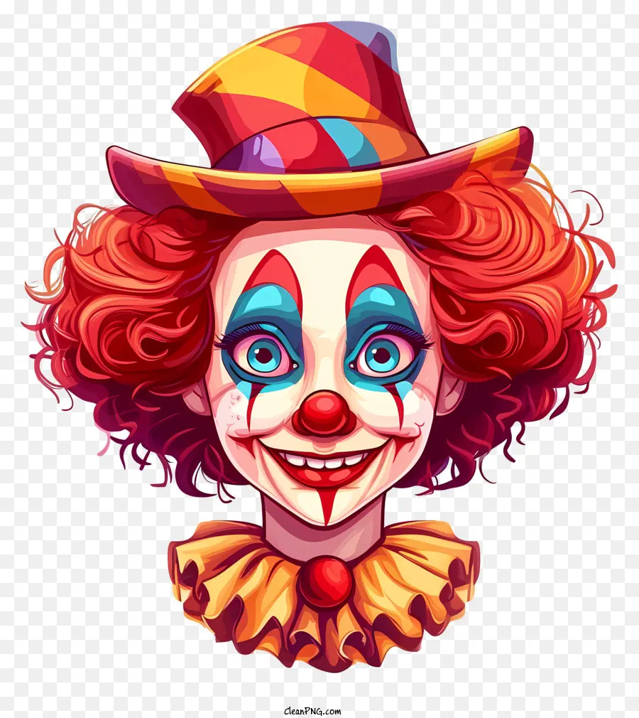 Karneval - Schwarz -Weiß -Clown mit roten Haaren