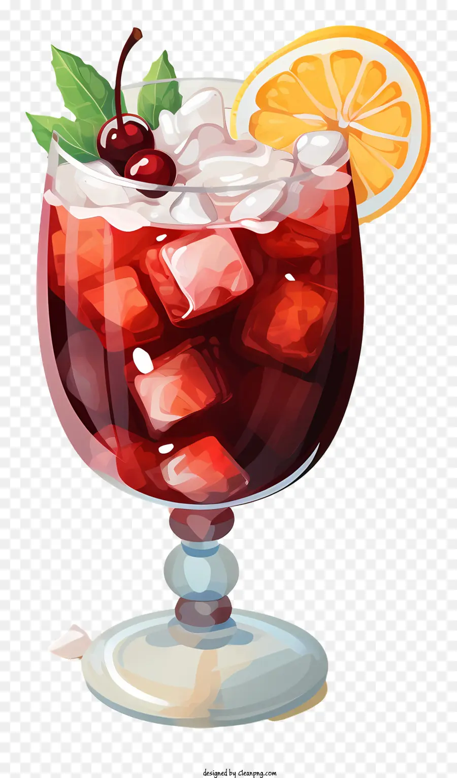 Sommer drink - Rotes Getränk mit orangefarbenen Scheiben und Minzblättern