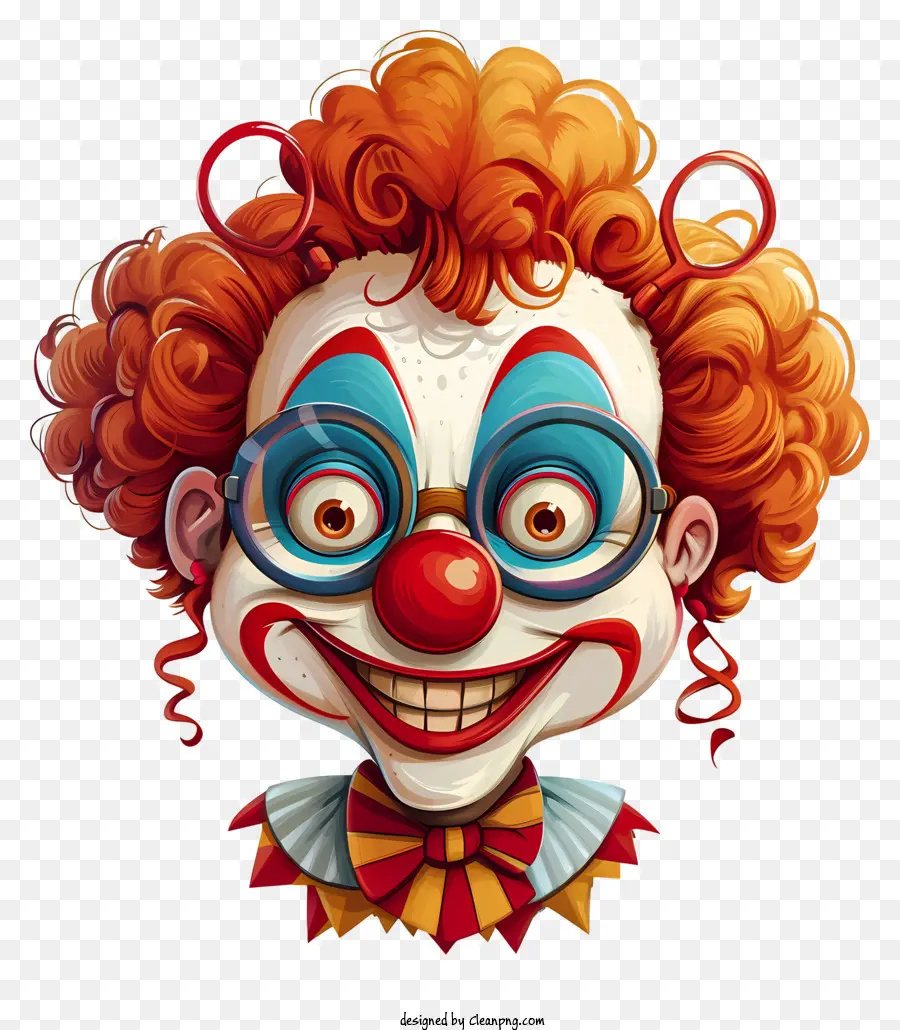 carnevale - Primo piano del clown sorridente con i capelli rossi