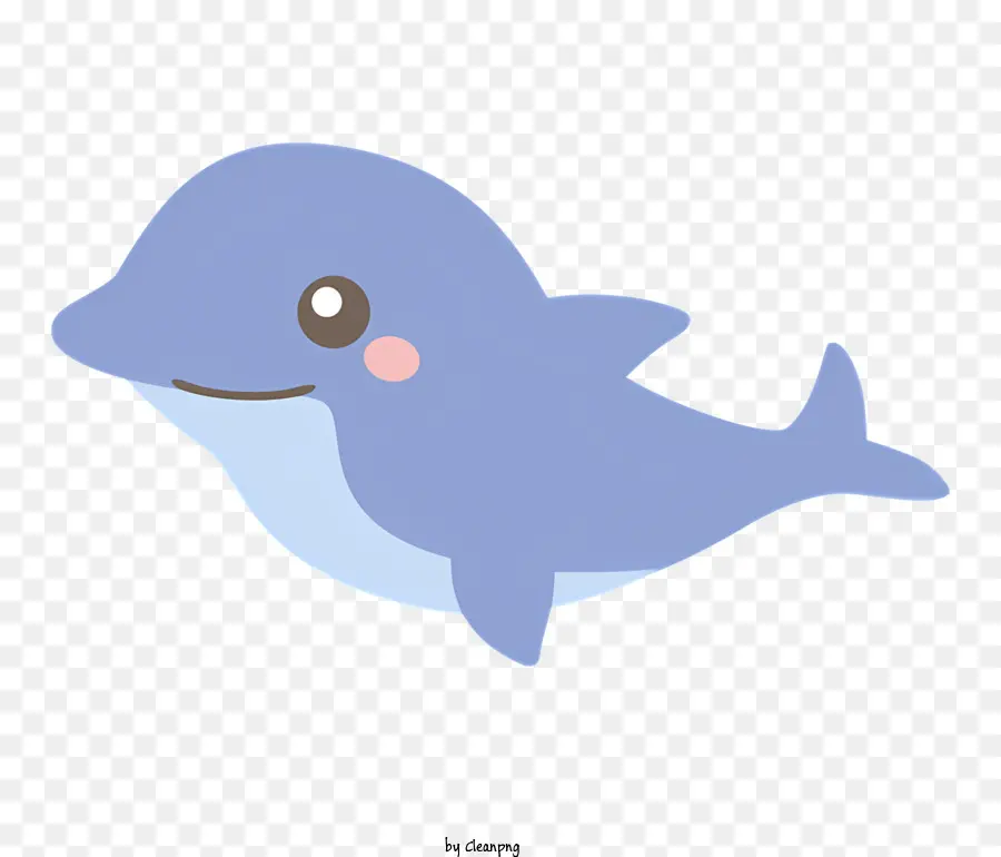 Biểu tượng Cá heo dễ thương Playful Dolphin mỉm cười với cá heo mắt to - Happy Cá heo đội mũ bơi với vây lấy cảm hứng từ cá voi