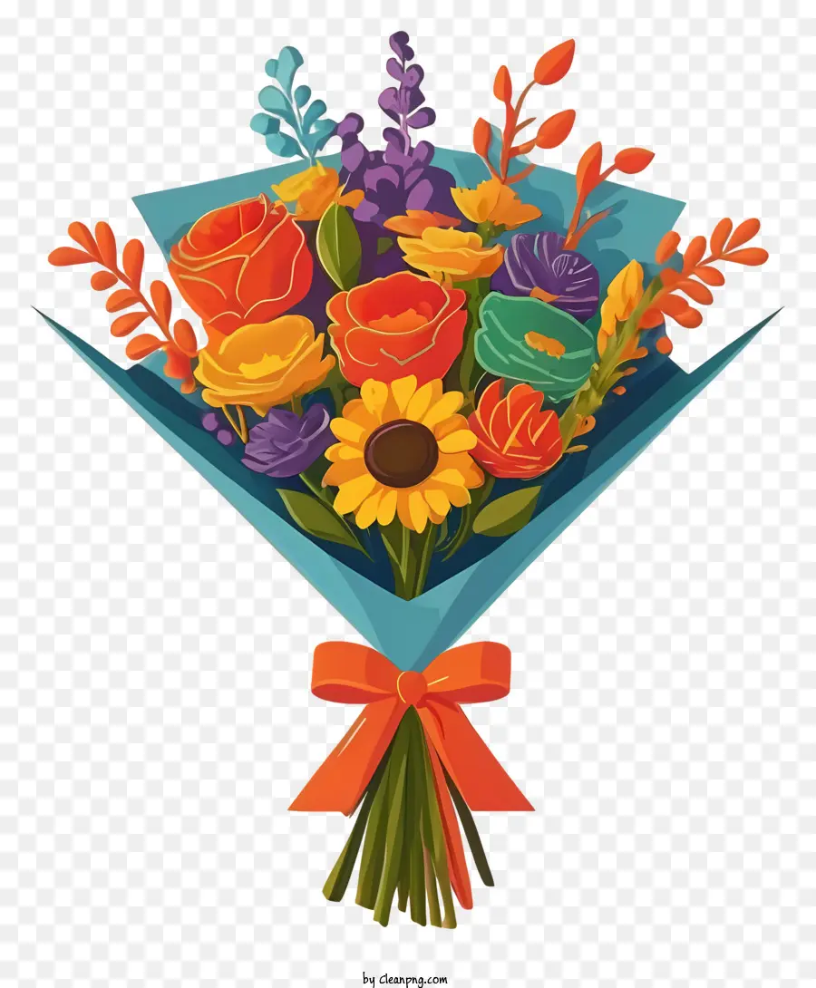 bouquet di fiori - Bouquet moderno vibrante in un vaso trasparente
