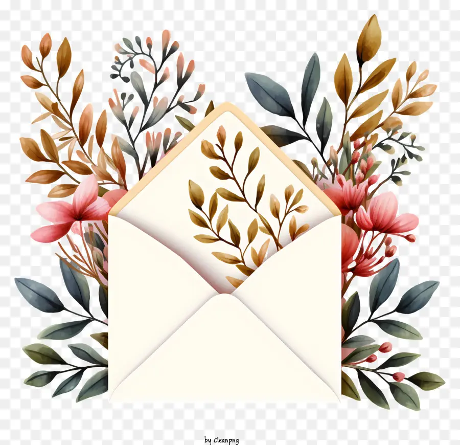 Blumenvase - Eleganter und romantischer Brief mit farbenfrohen Blumen
