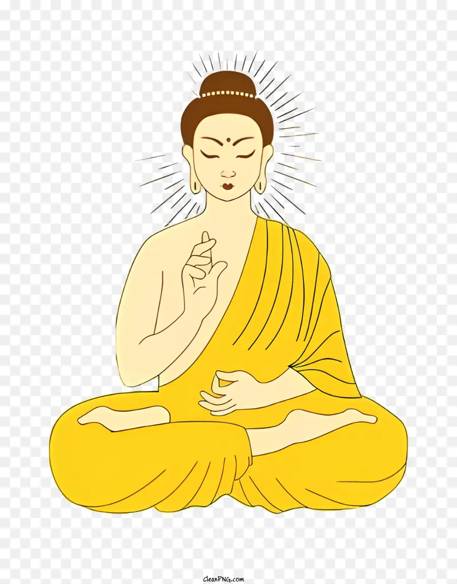 bodhi giorno - Immagine in bianco e nero di Buddha in posizione di loto