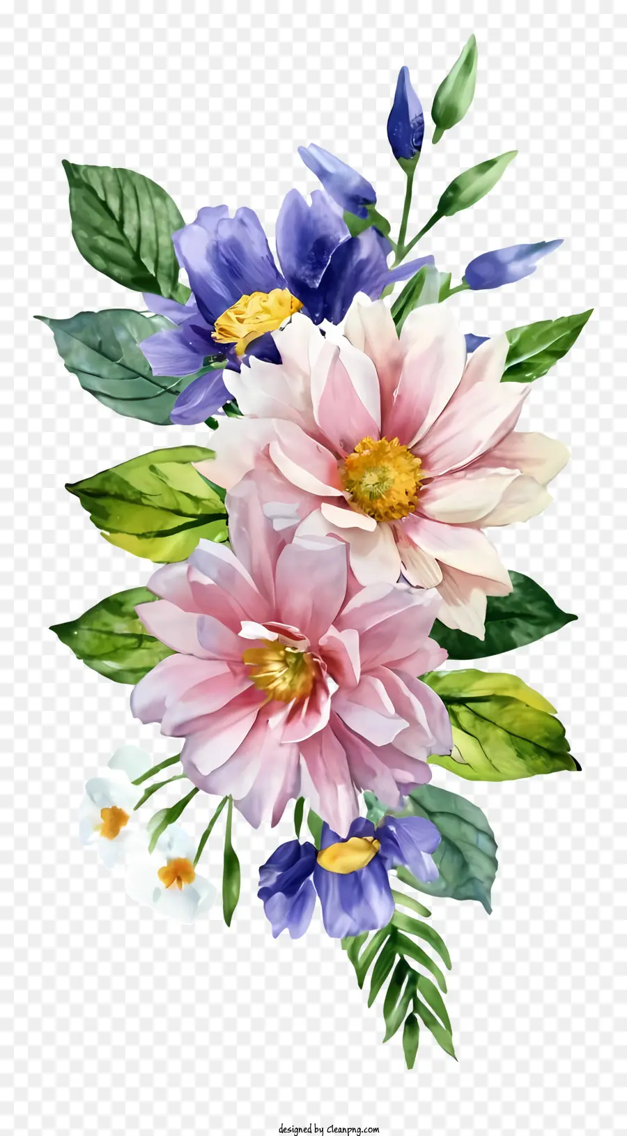 la disposizione dei fiori - La disposizione floreale ad acquerello vibrante significa bellezza naturale