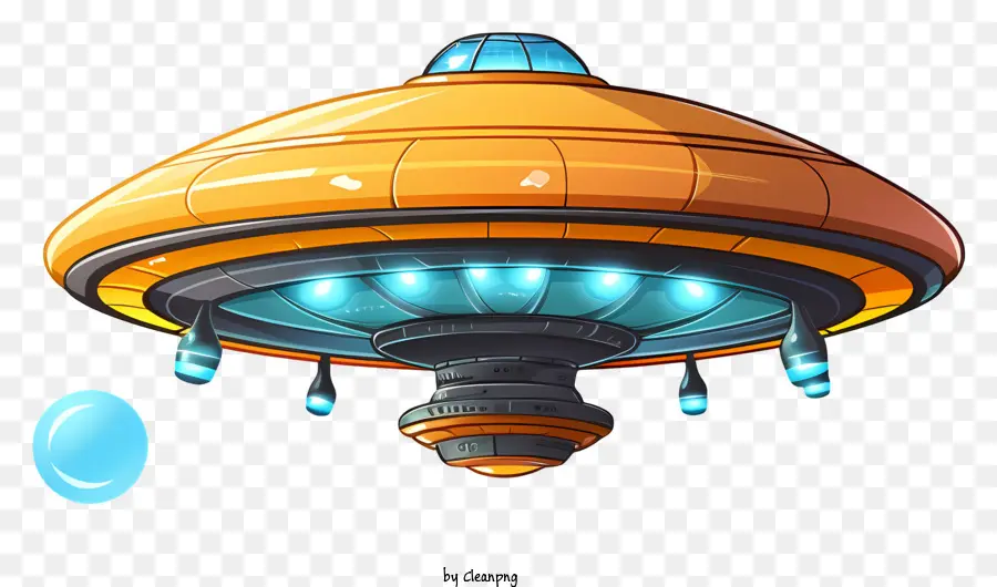 Cartoon UFO Spaceship Flying Saucer UFO Paranormal extraterrestre Paranormal - Illustrazione grafica di UFO con luci luminose