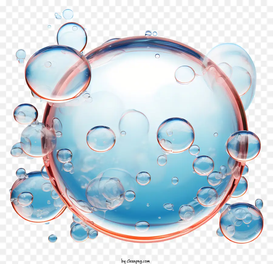 sfondo azzurro - Sfera di vetro con bolle blu e rosa