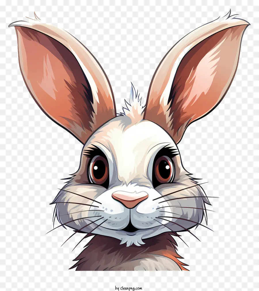 Netter Kaninchenkopf weiße Kaninchen große braune Augen kleines schwarzes Nase süßes Bild - Weißer Kaninchen mit großen Augen und flauschigem Fell