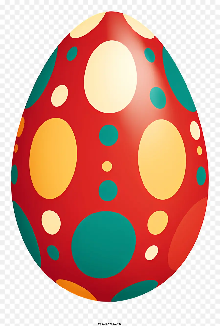 uovo di pasqua - Polka Dot uovo con forma standard e colori