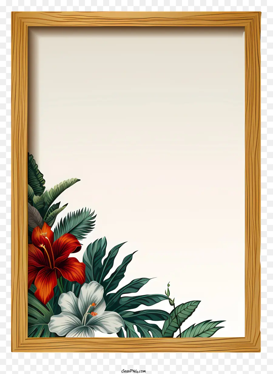 cornice in legno - Frame in legno fatto a mano con decorazione floreale