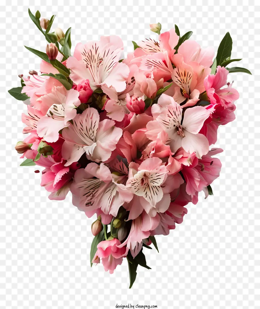 la disposizione dei fiori - Disposizione floreale a forma di cuore rosa con fiori bianchi