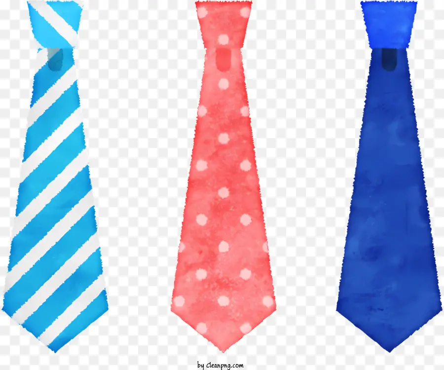 cravatta blu rossa cravatta cravatta rossa pois cravatta icona - Tre cravatte di colori diversi, motivi che galleggiano