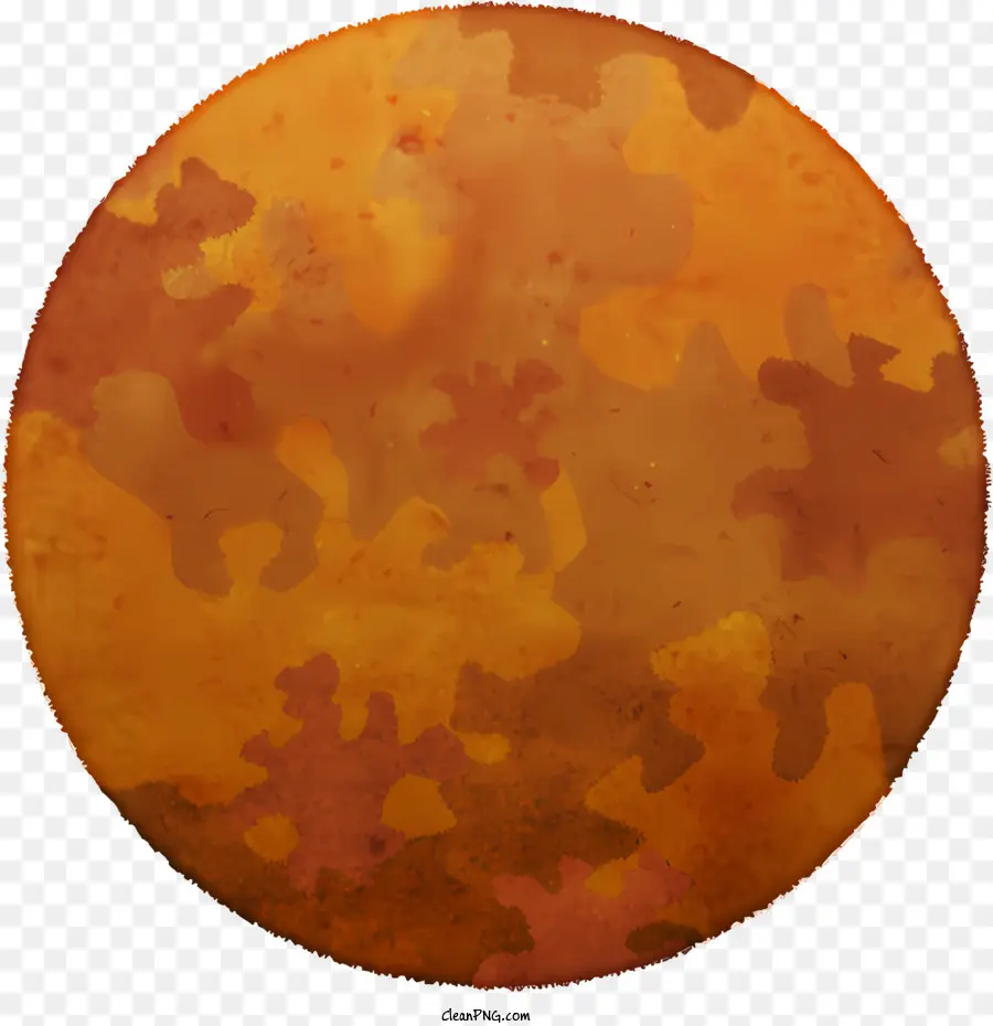 Icon Circular Objekt Orange Färbung körniges Textur Material - Kreisförmiges orangefarbenes Objekt mit körniger Textur, Material unklar