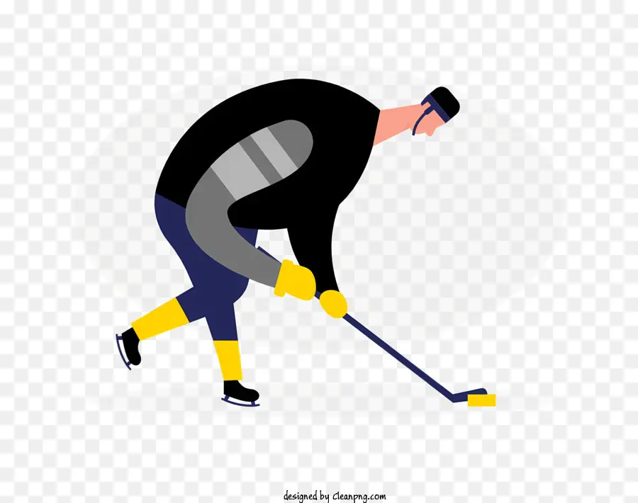Iconhockey -Hockeyspieler Eishockey -Hockeyuniform - Mann in Hockeyuniformschlittschuhen mit Puck