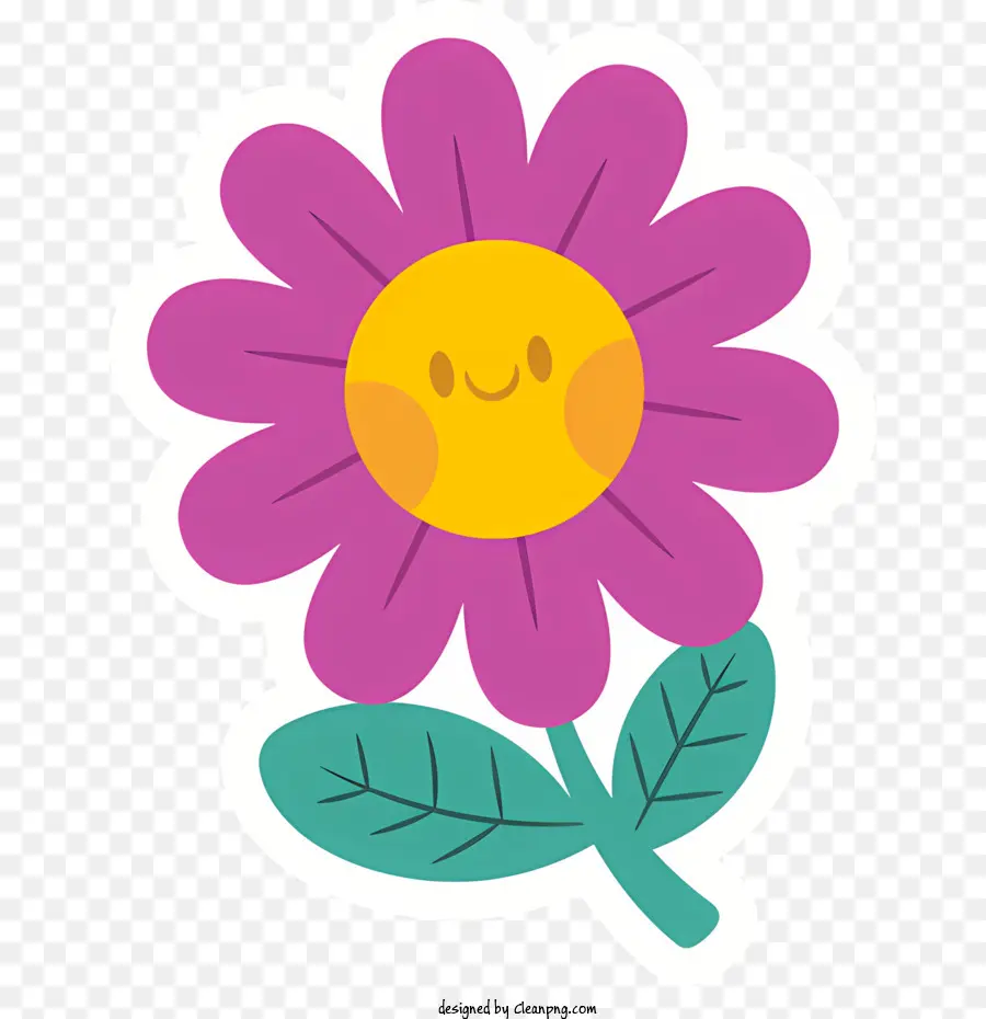 rosa Blume - Rosa Blume mit Smiley -Gesicht auf Blütenblatt