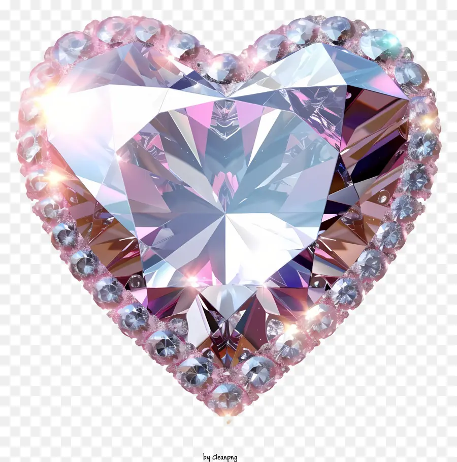 thực tế trái tim valentine kim cương màu hồng kim cương trang sức hình trái tim hình trái tim màu hồng vòng cổ kim cương màu vàng - Đồ trang sức màu hồng hình trái tim trên vàng trắng
