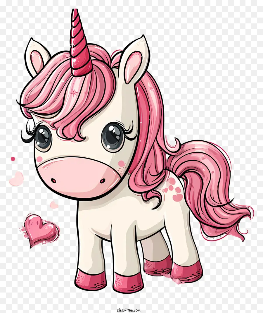 valentine unicorn cute unicorn illustration cartoon unicorn pink-haired unicorn heart-shaped chest on unicorn