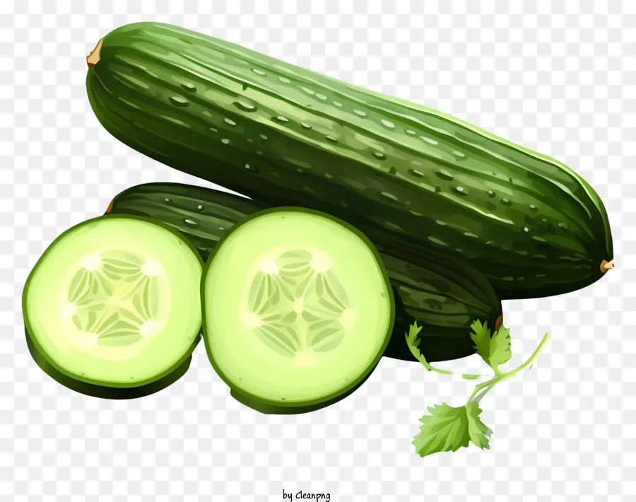 insalata - Primo piano di cetriolo verde affettato. 
Vegetale popolare per insalate, sandwich e altro ancora