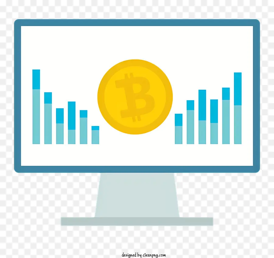 Business Bitcoin Price Cryptocurrency Chart Bitcoin Graph Crypto Marktanalyse - Bitcoin -Preisdiagramm auf dem Computermonitor mit Gold