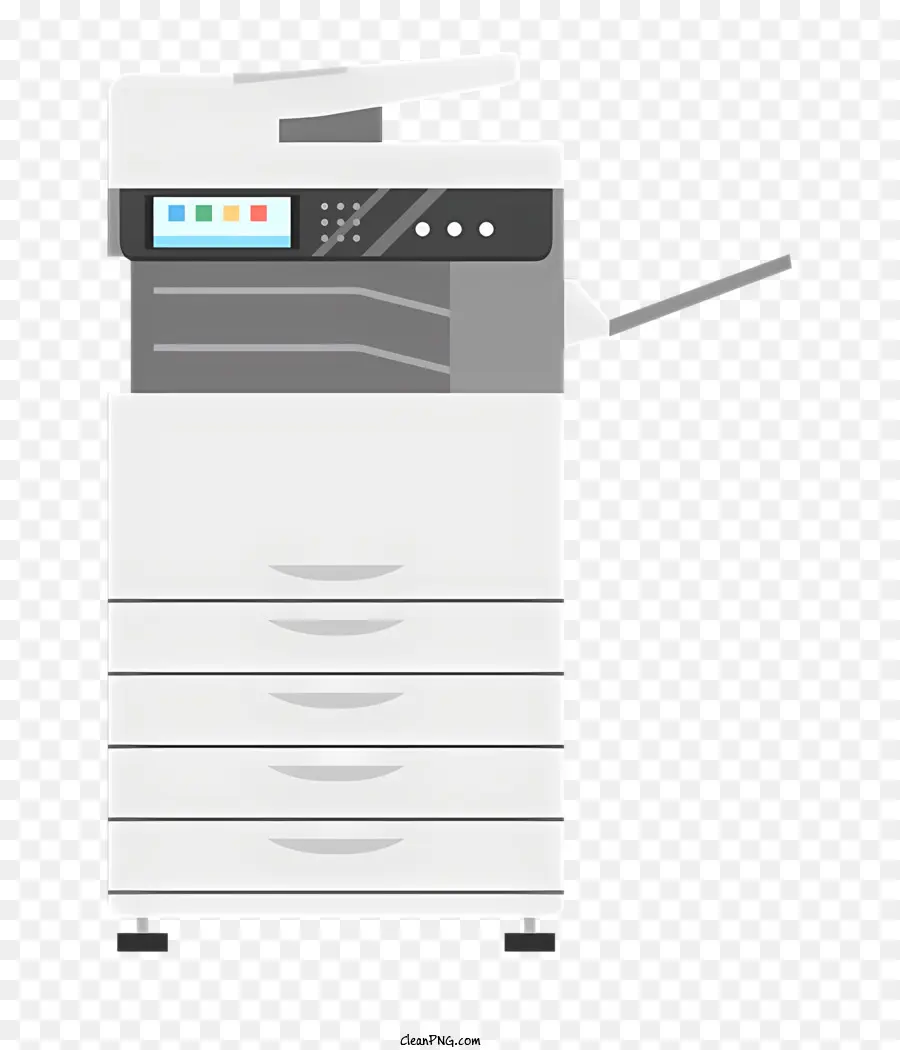 Business Color Copier Frontpanel Druckertaste des Druckers - Farbkopierer mit Tasten, LCD -Display, schwarzer Hintergrund