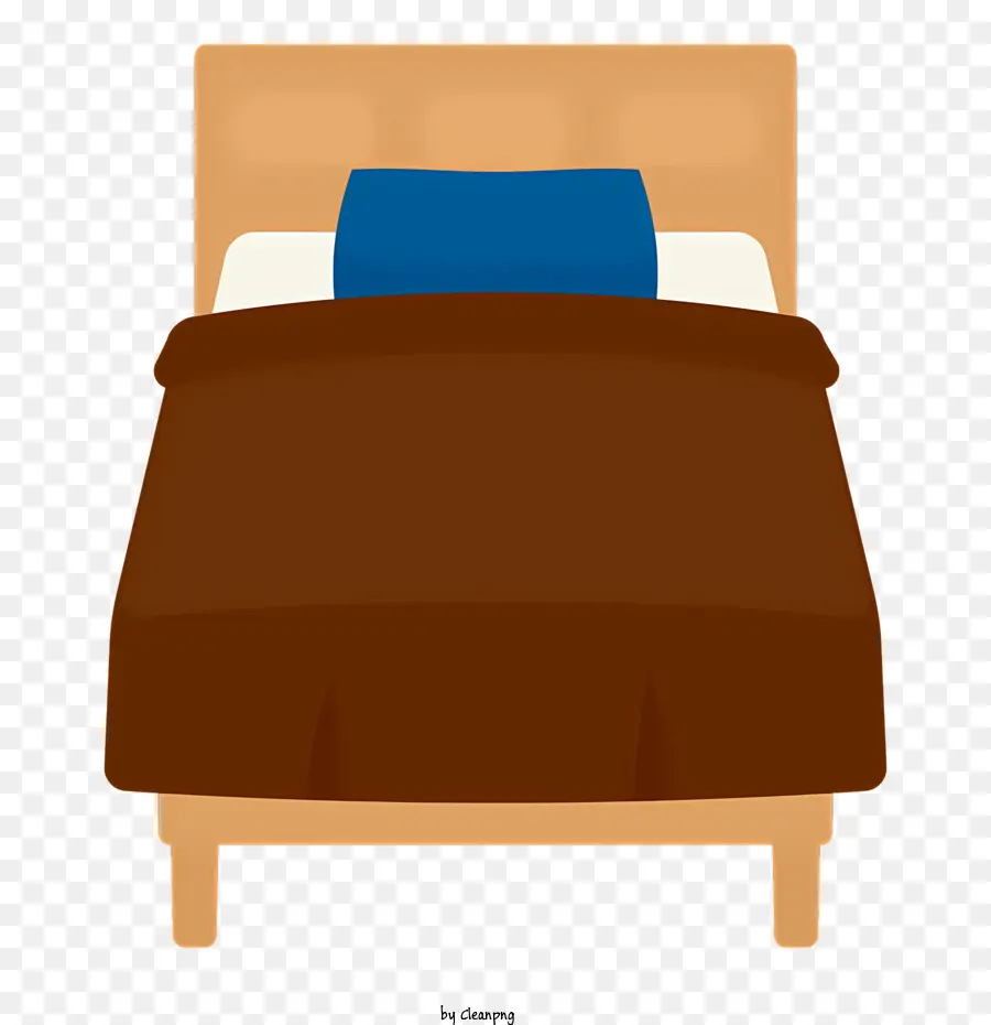 Icon Bettdecke Kissen Schlafzimmer - Spärliches Bild des Bettes mit einfachen Möbeln