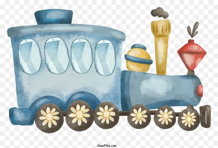Cartoon Blue Zug bewegte Zug glänzende blaue Finish -Zugräder - Kleiner blauer Zug mit glänzendem Finish vorwärts