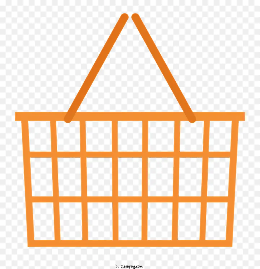 business shopping basket handles compartment orange color