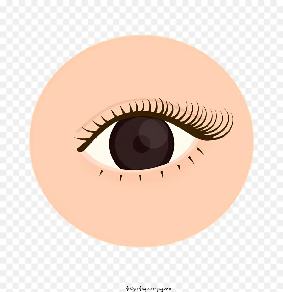 Eye Disegno della moda ciglia lunghe a forma di occhio ovale Colore marrone scuro - Disegno dell'occhio della persona con ciglia lunghe