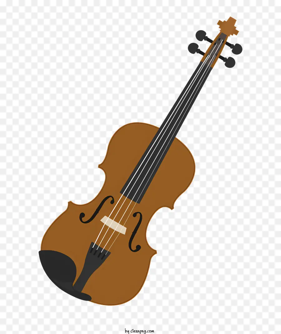 icona stringhe di arco dello strumento violino - Violino in legno con collo lungo e corpo