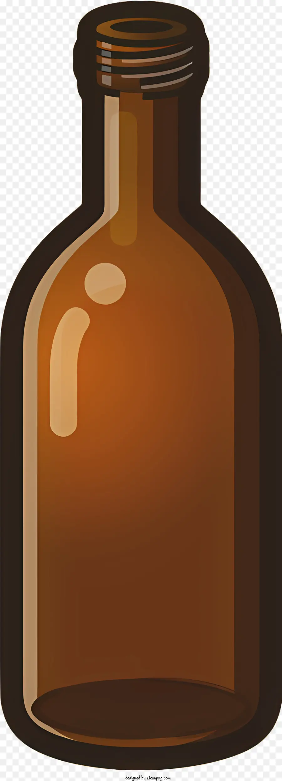 Biểu tượng chai thủy tinh màu nâu Clear Glass Kính trên cùng chai hình trụ cổ hẹp - Chai thủy tinh màu nâu trống với đỉnh rõ ràng