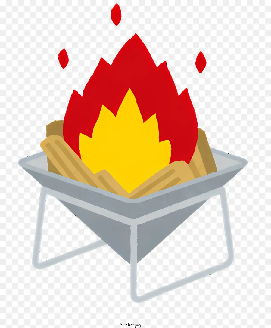biểu tượng kim loại lửa hố lửa lửa hố lửa bằng thép - Ngọn lửa sáng bắn ra khỏi hố lửa kim loại