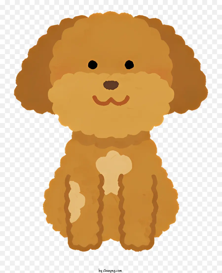 Ikon kleiner brauner Hund Happy Dog Braun und weißer Kragen langer brauner Schwanz - Kleiner brauner Hund mit glücklichem Ausdruck, Kragen