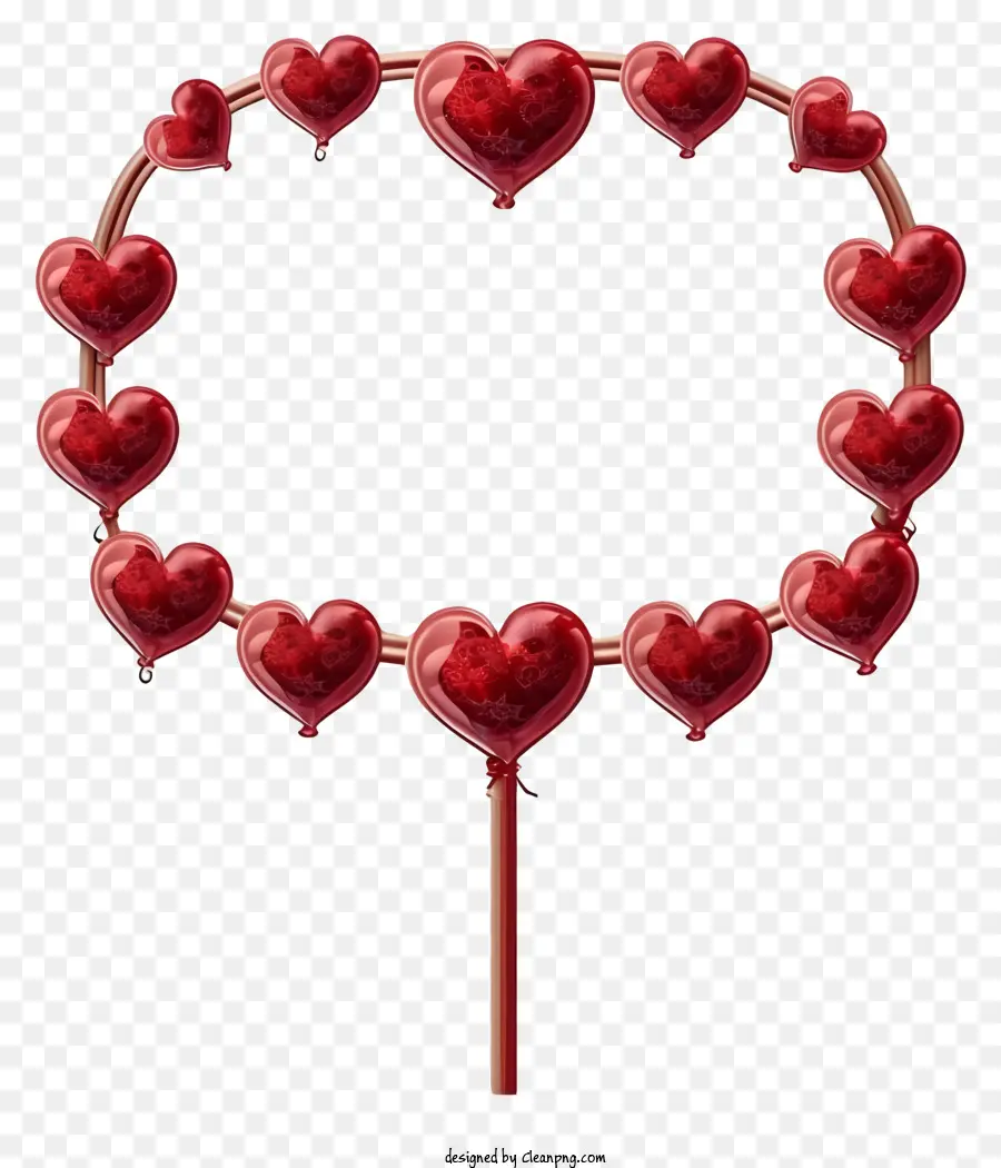Balloon a forma di carico di San Valentino a forma di cuore Redentine DECORAZIONI REDE E BIANCHE DECORAZIONI CAPPER - Farma di palloncini a forma di cuore legato al palo del rame