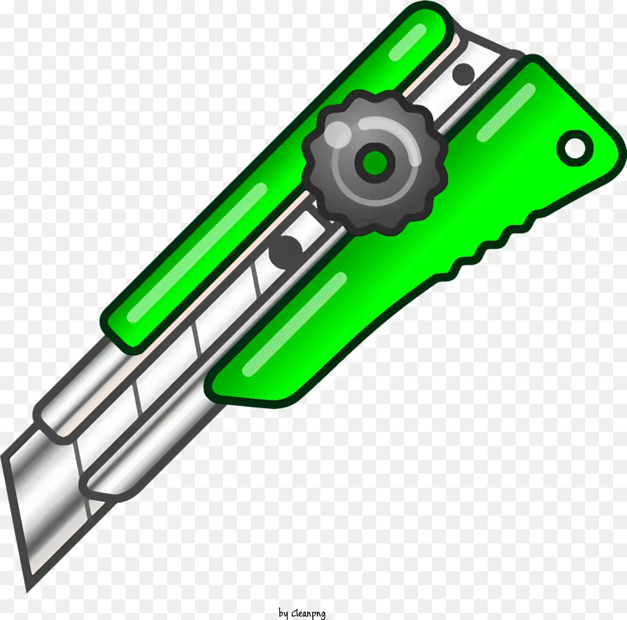 Icona Metal Oggetto Metal Affermata End Green Object Surface - Oggetto in metallo verde con estremità affilata, superficie dentata