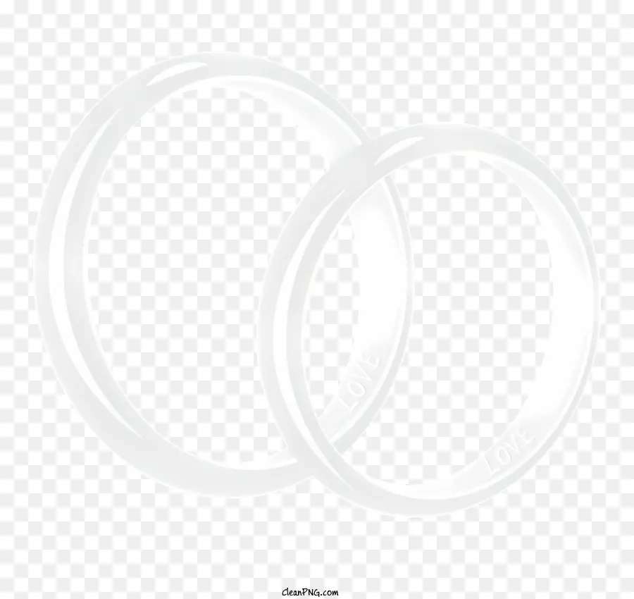 nhẫn cưới - Hai vòng cưới bằng nhựa màu trắng được kết nối bằng kim loại