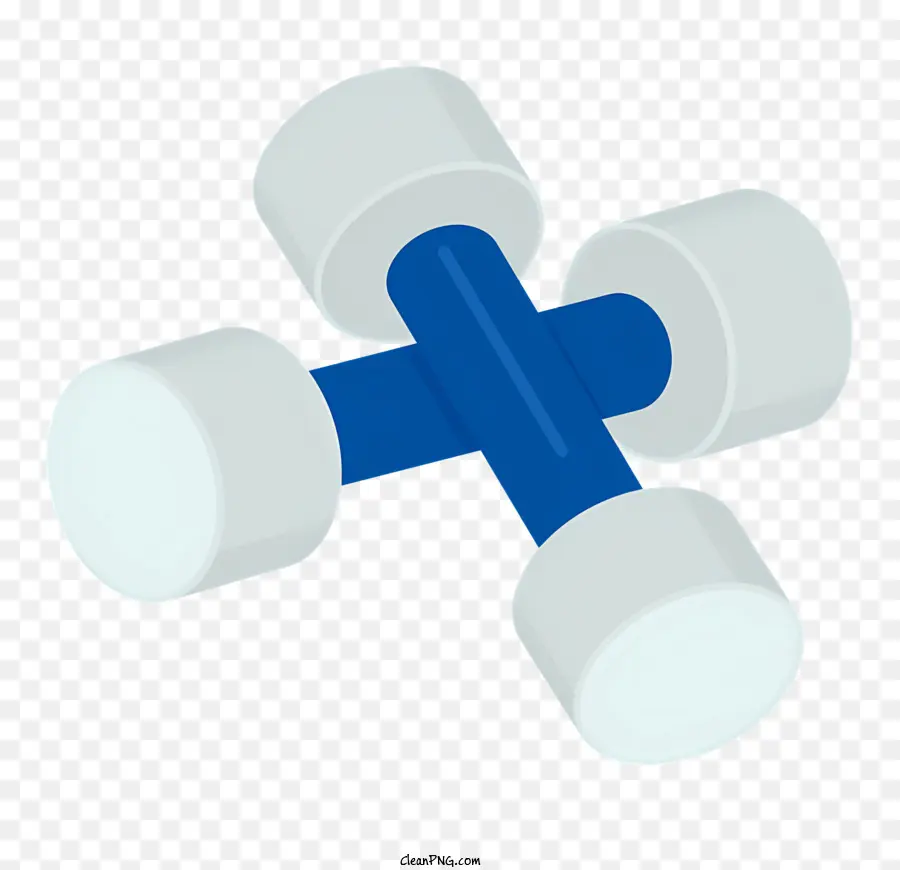icon blue plastic dumbbell white handle dumbbell black lettering dumbbell side position dumbbell