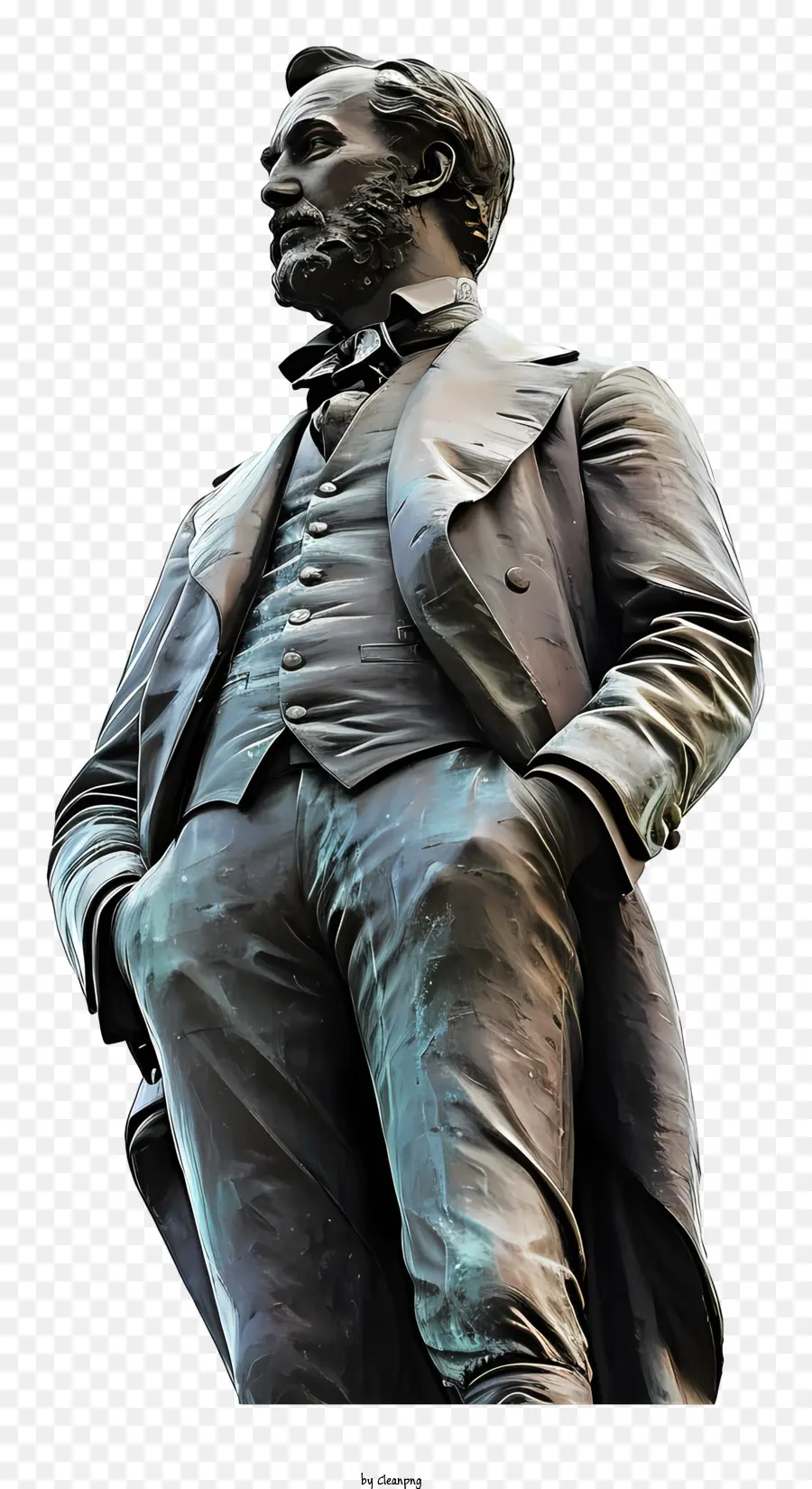 Cappello a cilindro - Statua in bronzo dell'uomo serio in giacca e cravatta