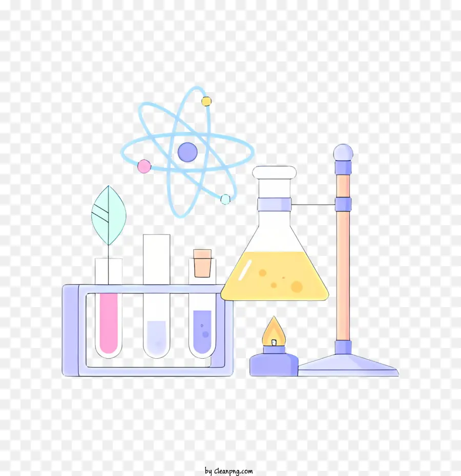 Objektlabor Setup Science Items Testrohre Becher - Clean Laboratory Setup mit wissenschaftlichen Gegenständen