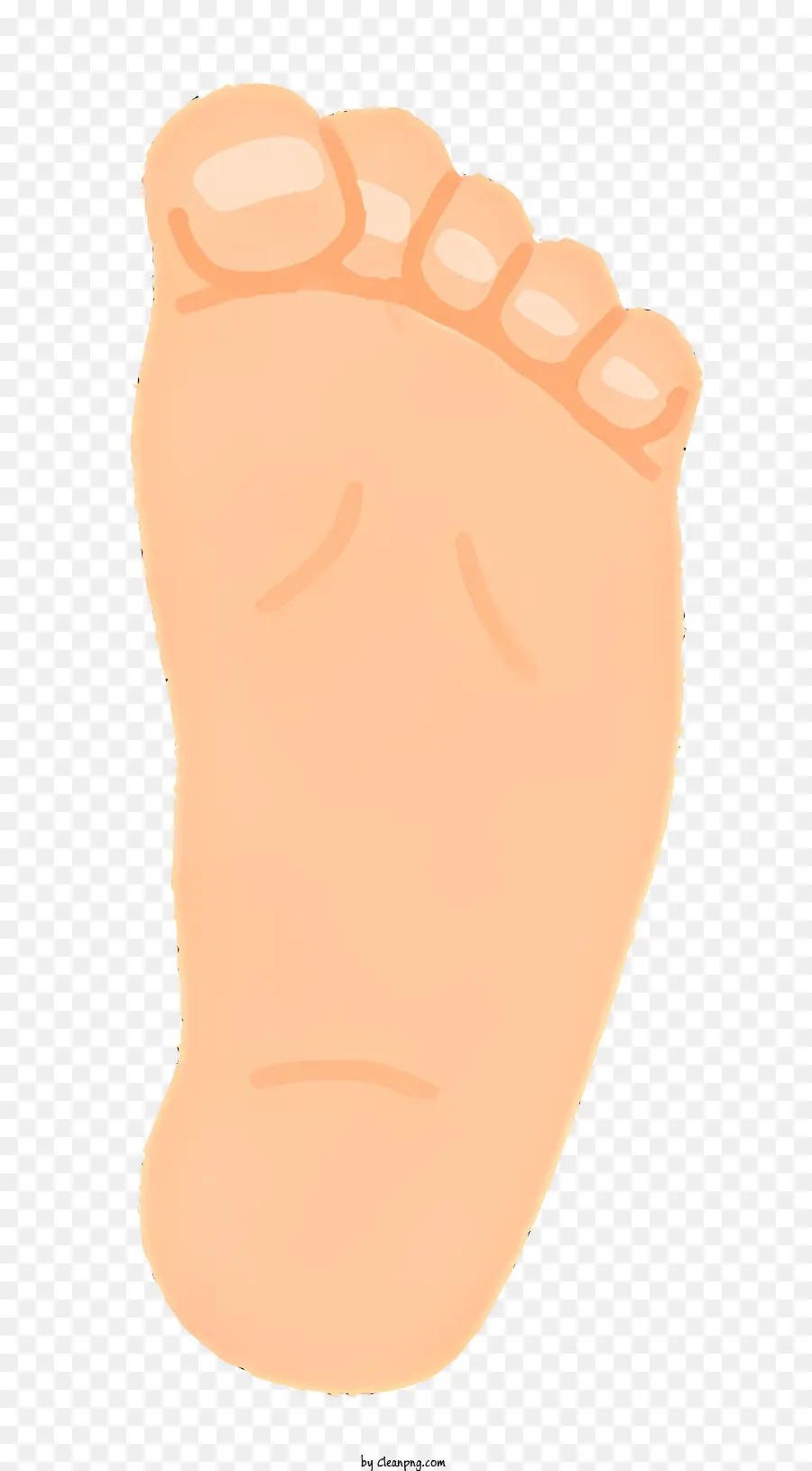 punta del piede di salute verso l'alto verso l'alto - Immagine arancione del piede nudo di Toddler, punta in piedi