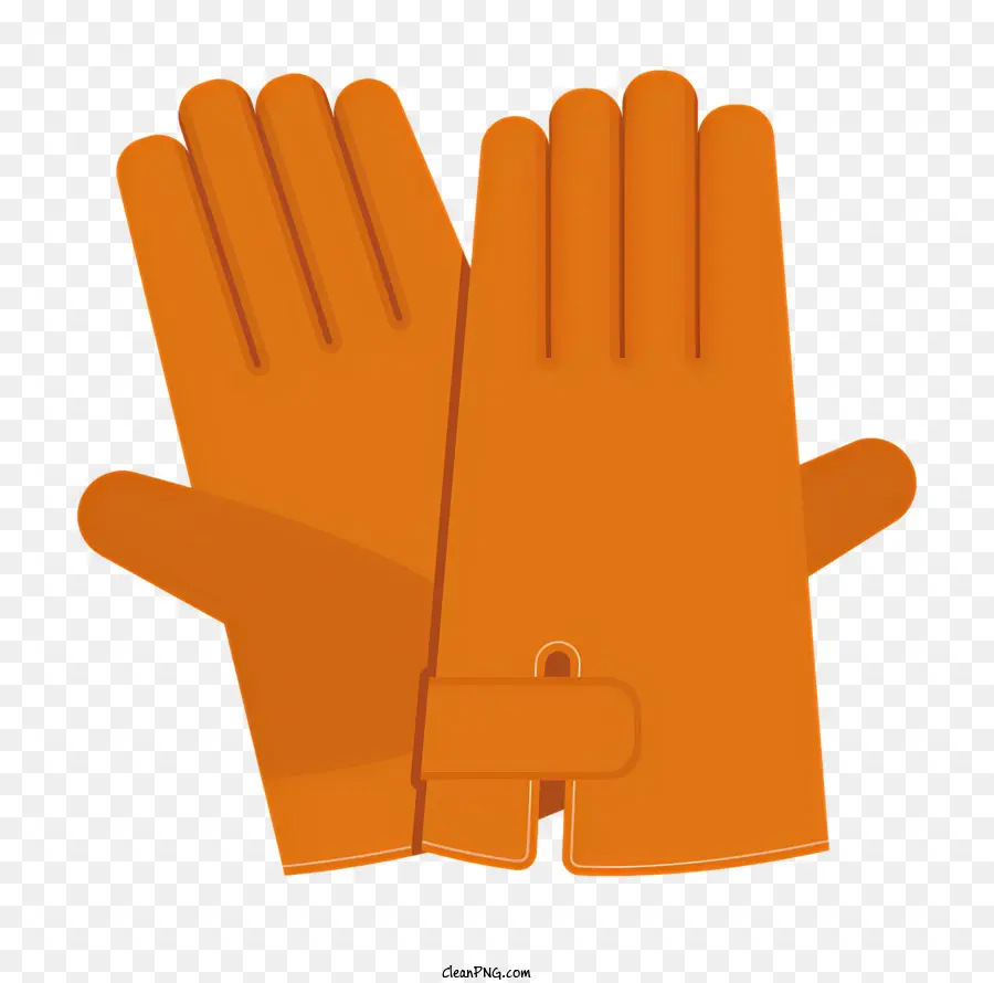 guanti arancioni di moda guanti da polso in pelle marrone - Guanti arancioni piegati con cinturino in pelle per polsi