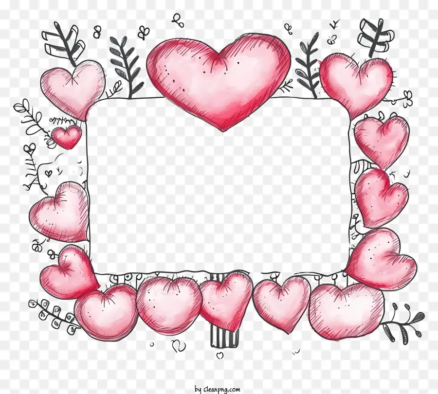 Valentinstag - Blackboard mit rosa Herzen darauf gezeichnet