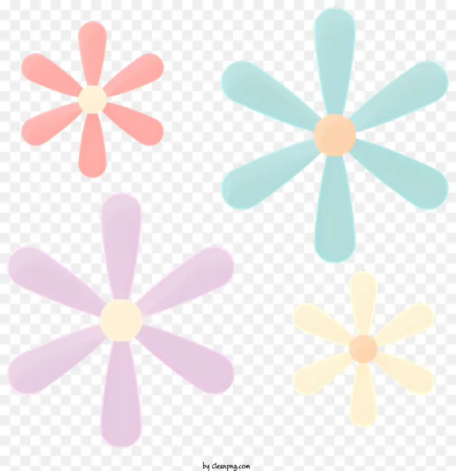 la disposizione dei fiori - Circolo di margherite blu rosa con centro giallo
