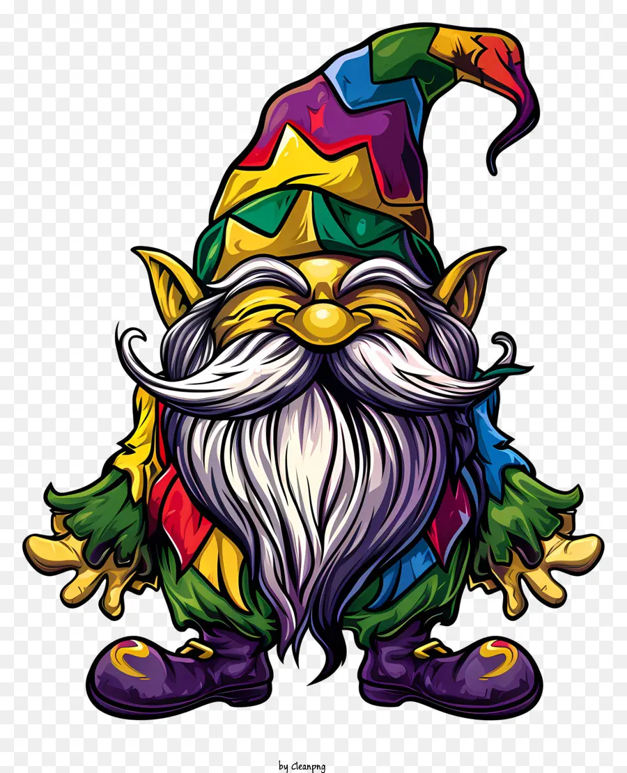 mardi gras gnome green gnome bearded gnome rainbow hat gnome red boots gnome